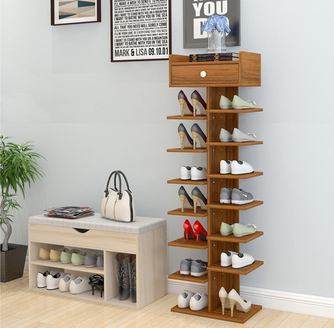 8 Tier Shoe Rack Storage Organizer (Oak)