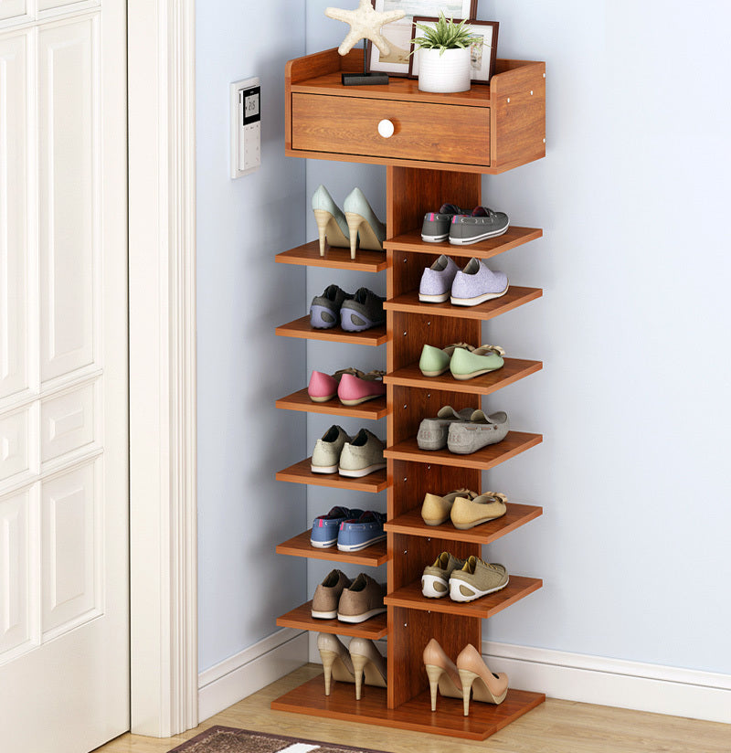 8 Tier Shoe Rack Storage Organizer (Oak)