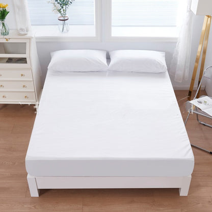 Luxe Comfort Waterproof Fitted Sheet Mattress Protector Cover (White, Double)