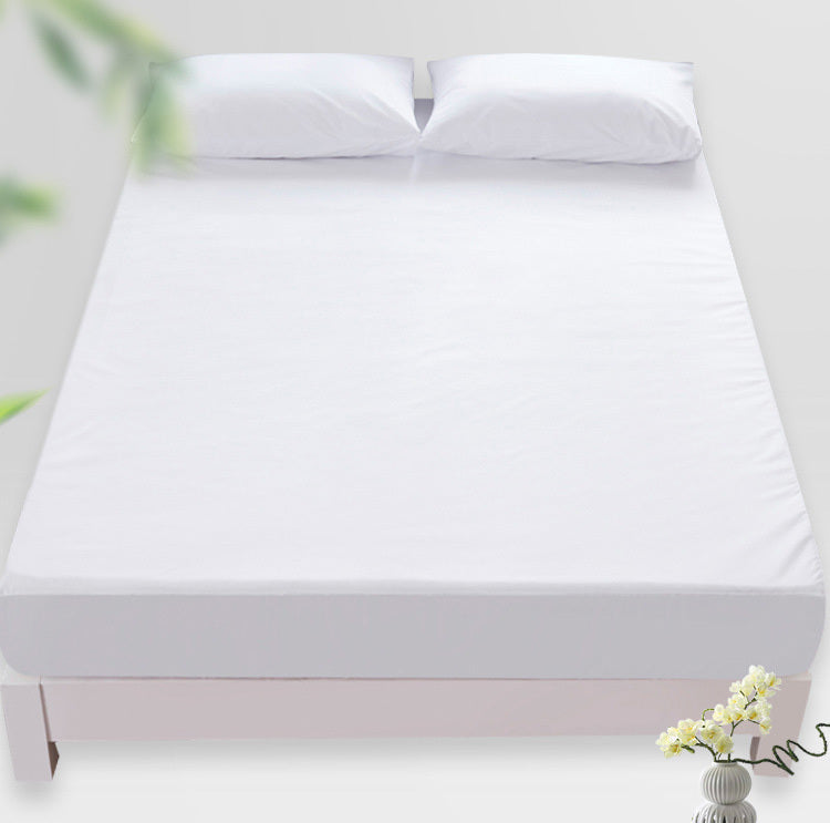 Luxe Comfort Waterproof Fitted Sheet Mattress Protector Cover (White, Double)