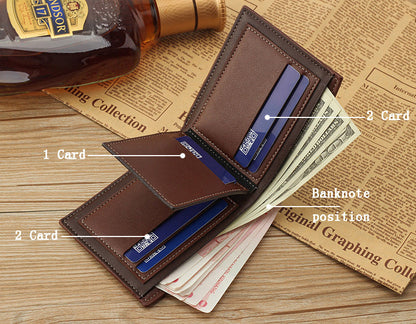 Men's Classic Designer PU Leather Wallet (Tan)