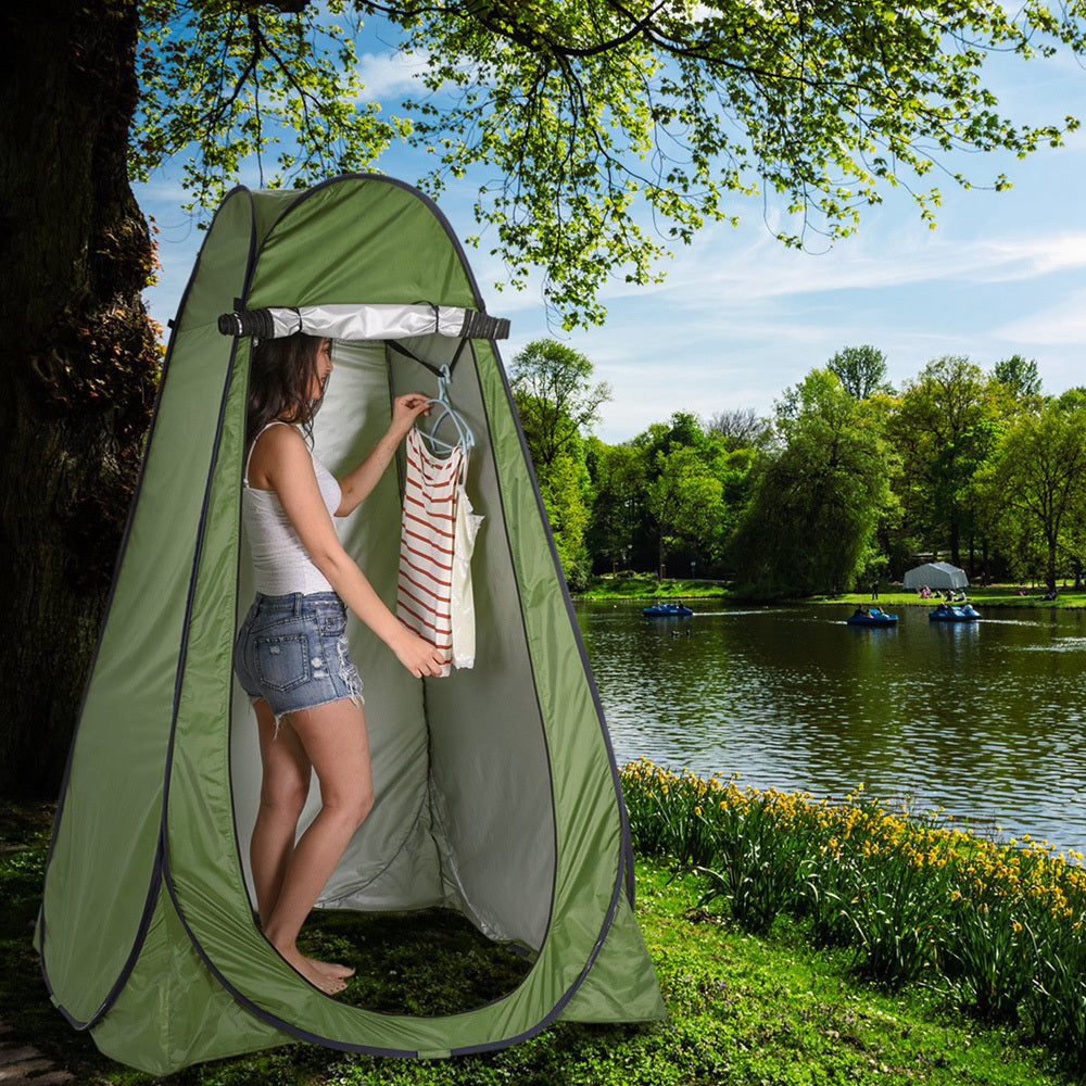 Instant Pop Up Camp Toilet Portable Outdoor Shower Privacy Shelter Tent with Bag