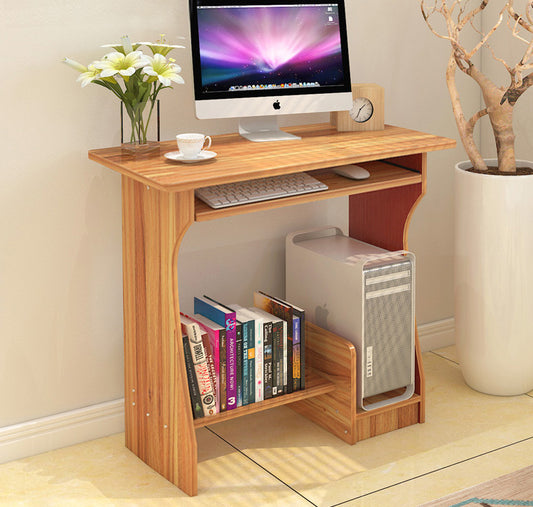 Essential Computer Desk with Shelves (Oak)