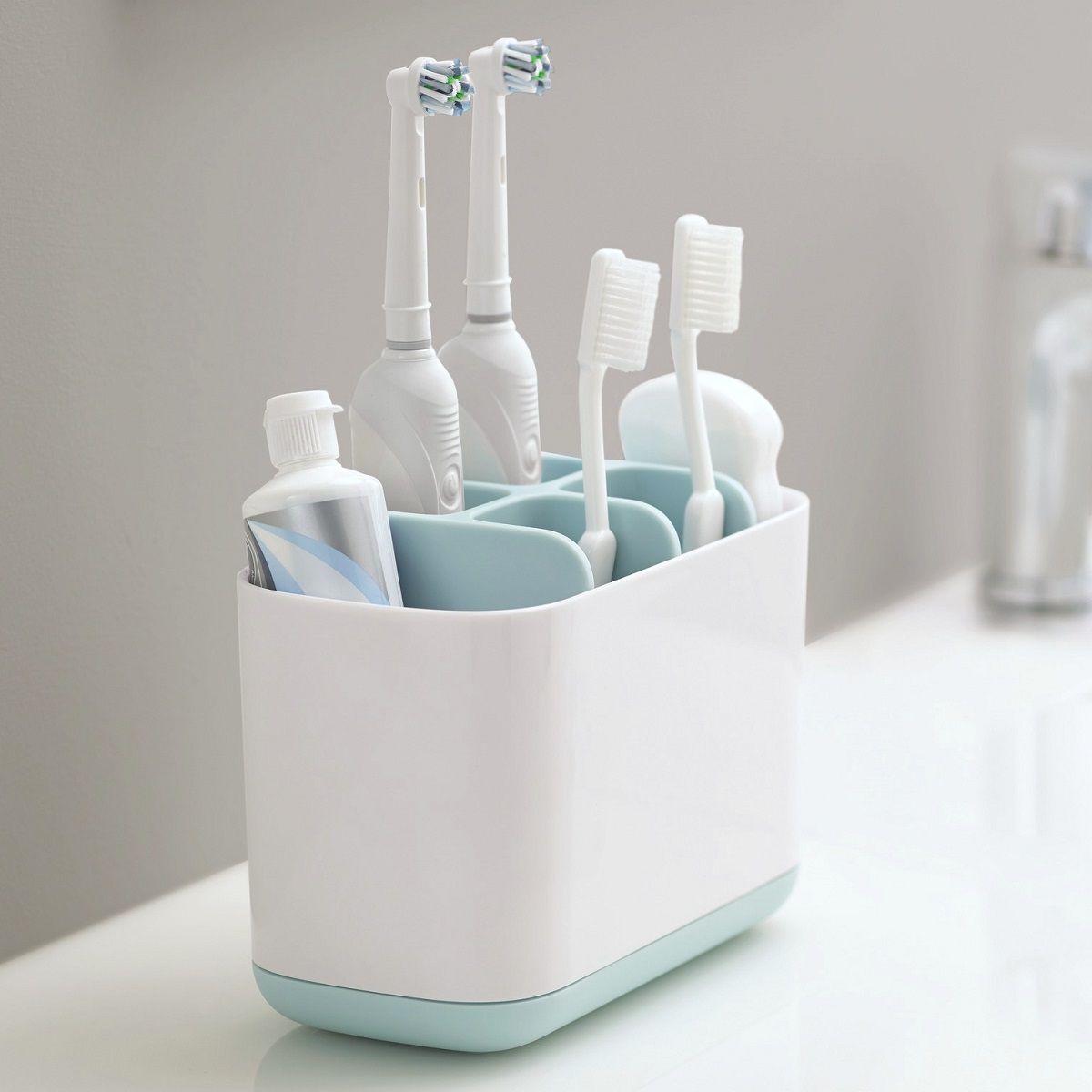 Easy-Store Large Toothbrush Holder Rack Caddy Bathroom Storage Organiser