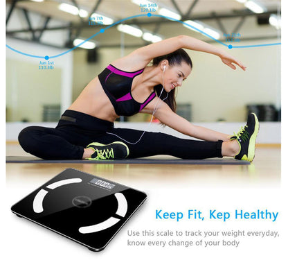 Smart Digital Tempered Glass Body Analysis Bluetooth Bathroom Scale