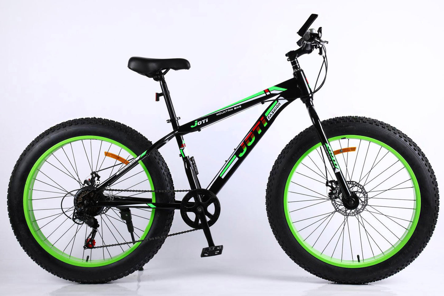 Large Tire Heavy Duty Fat Wheel Mountain Bike (Premium Green & Black Bicycle)