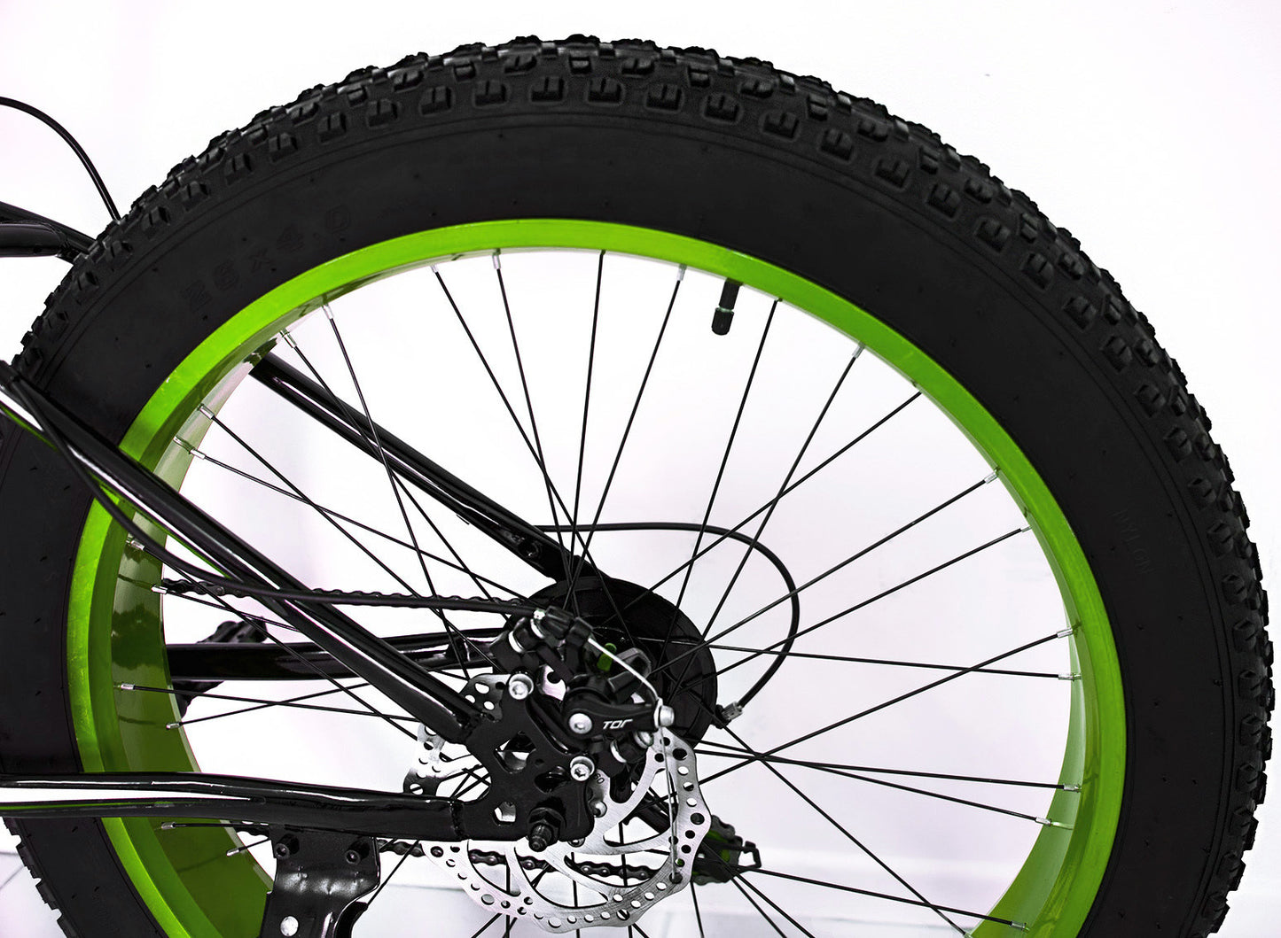 Large Tire Heavy Duty Fat Wheel Mountain Bike (Premium Green & Black Bicycle)