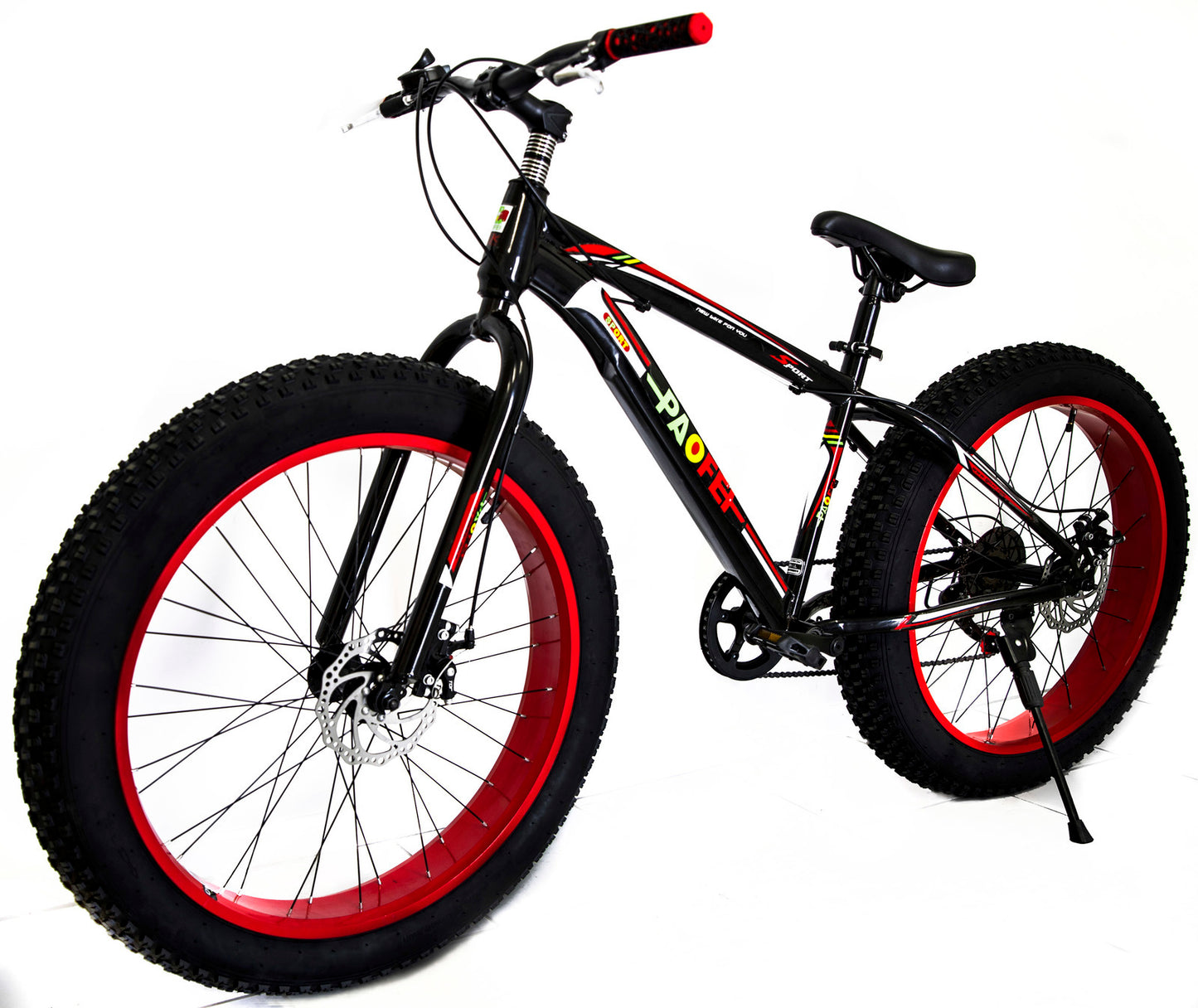 Large Tire Heavy Duty Fat Wheel Mountain Bike (Premium Red & Black Bicycle)