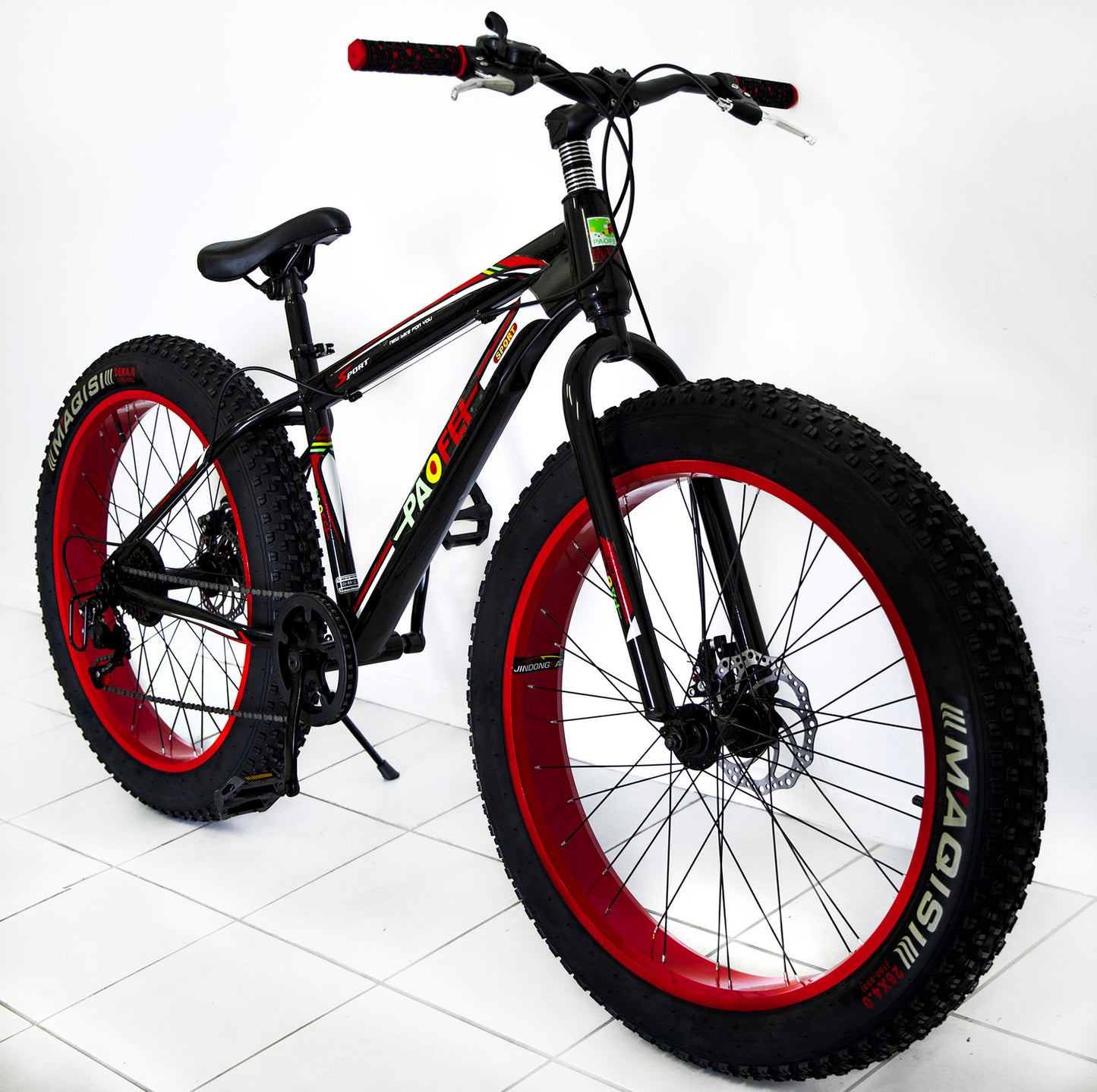 Large Tire Heavy Duty Fat Wheel Mountain Bike (Premium Red & Black Bicycle)