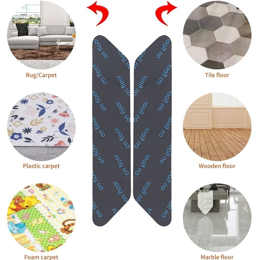 8 PCS Rug Gripper Non-Slip Carpet Grip Floor Pads