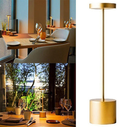 Luxury Designer LED Metal Tall Table Lamp Cordless Touch Sensor Night Light (Gold)