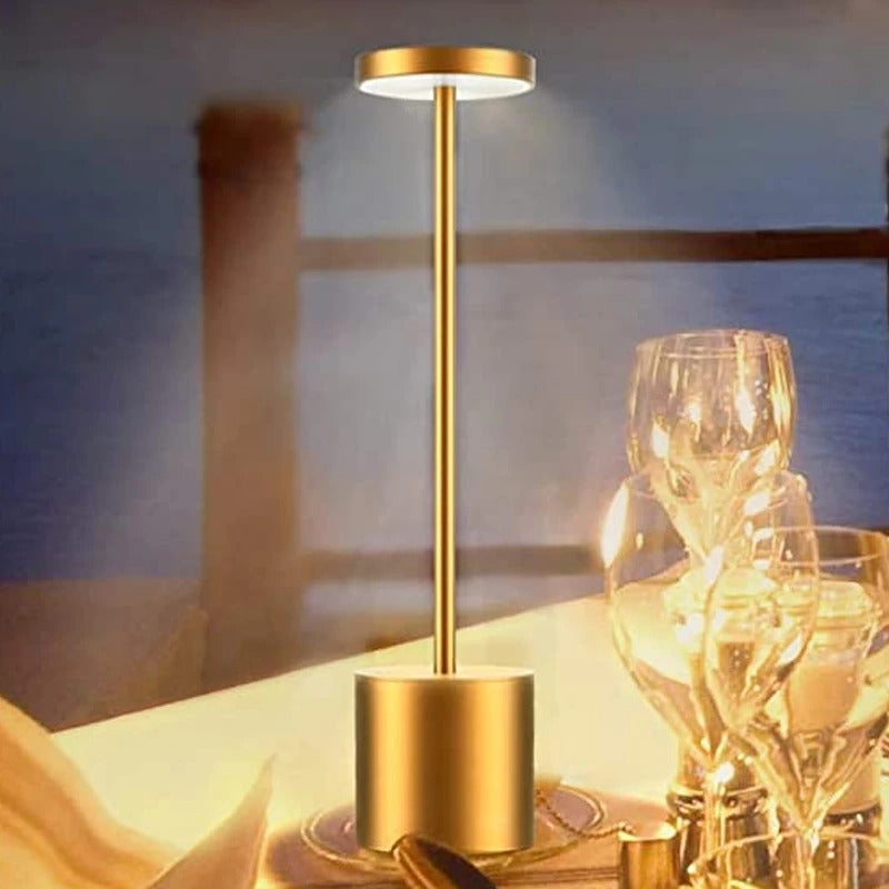 Luxury Designer LED Metal Tall Table Lamp Cordless Touch Sensor Night Light (Gold)