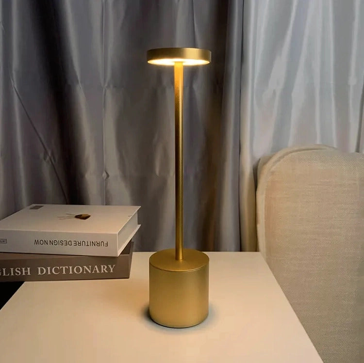 Luxury Designer LED Metal Tall Table Lamp Cordless Touch Sensor Night Light (Gold)