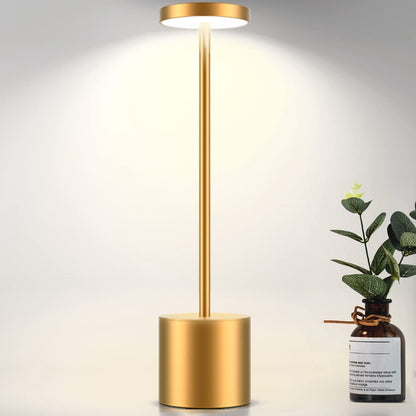 Luxury Designer LED Metal Tall Table Lamp Cordless Touch Sensor Night Light (Gold)