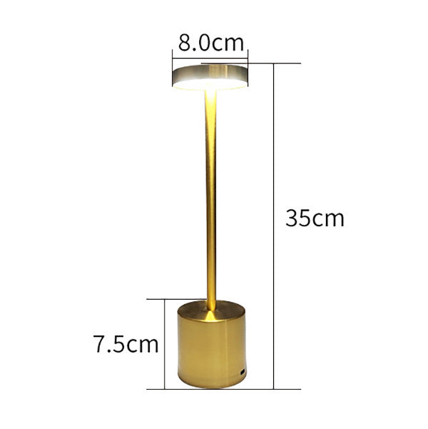 Luxury Designer LED Metal Tall Table Lamp Cordless Touch Sensor Night Light (Gold)