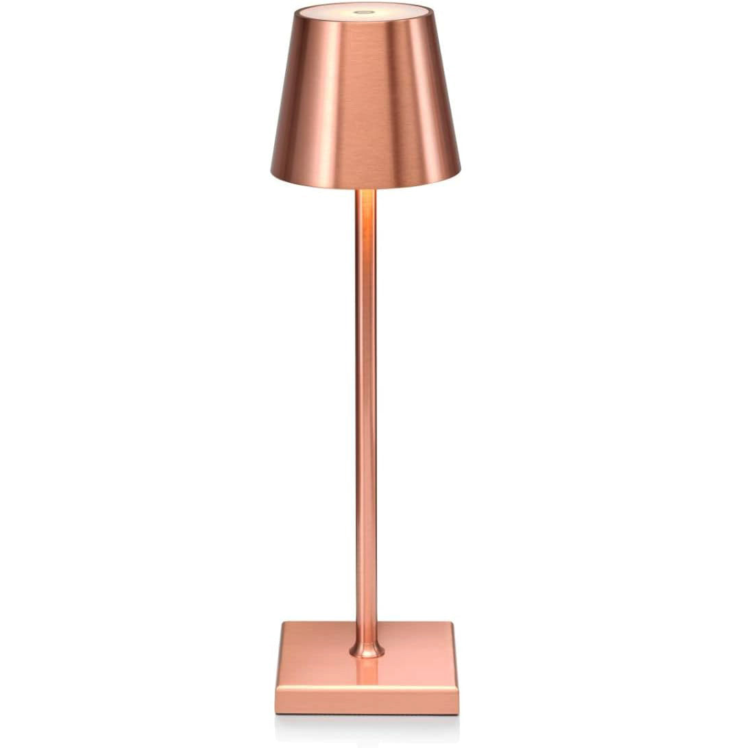 Luxury Designer LED Metal Tall Table Lamp Cordless Touch Sensor Night Light (Rose Gold)