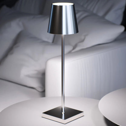 Luxury Designer LED Metal Tall Table Lamp Cordless Touch Sensor Night Light (Silver)