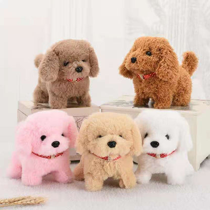 Cute Pink Plush Puppy Dog Walking Barking Pet Toy