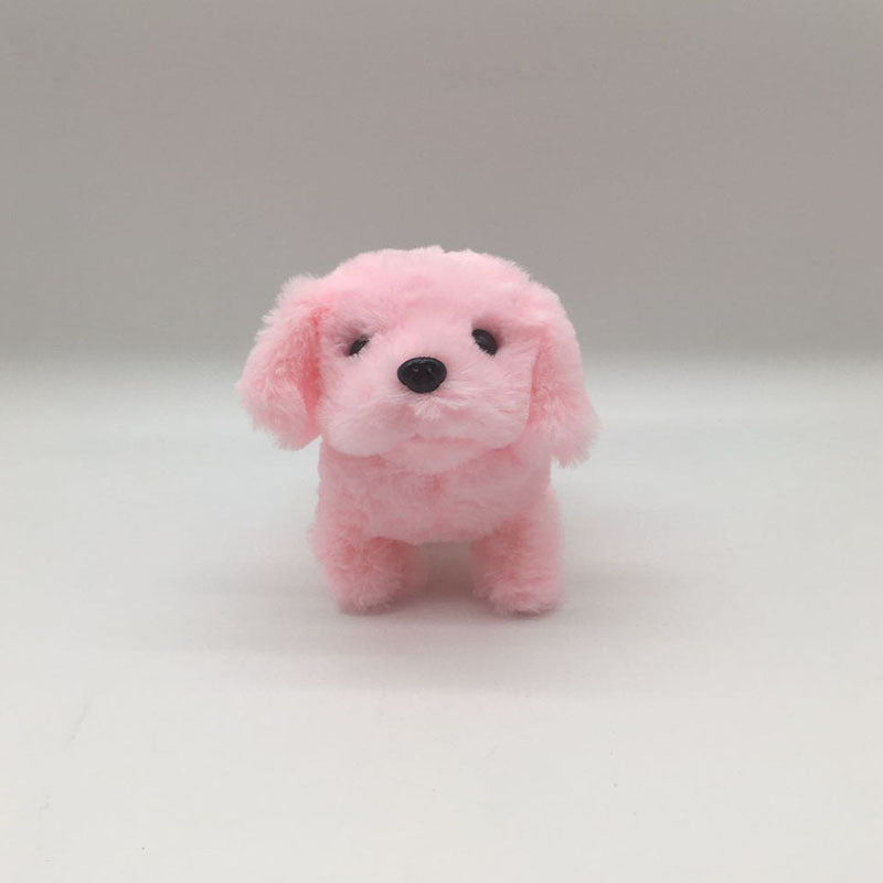 Cute Pink Plush Puppy Dog Walking Barking Pet Toy