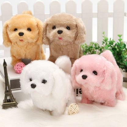 Cute Pink Plush Puppy Dog Walking Barking Pet Toy