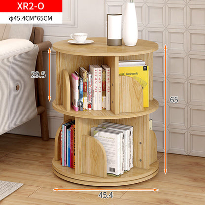 Sanctuary 360-degree Rotating 2 Tier Display Shelf Bookcase Organiser (Oak)