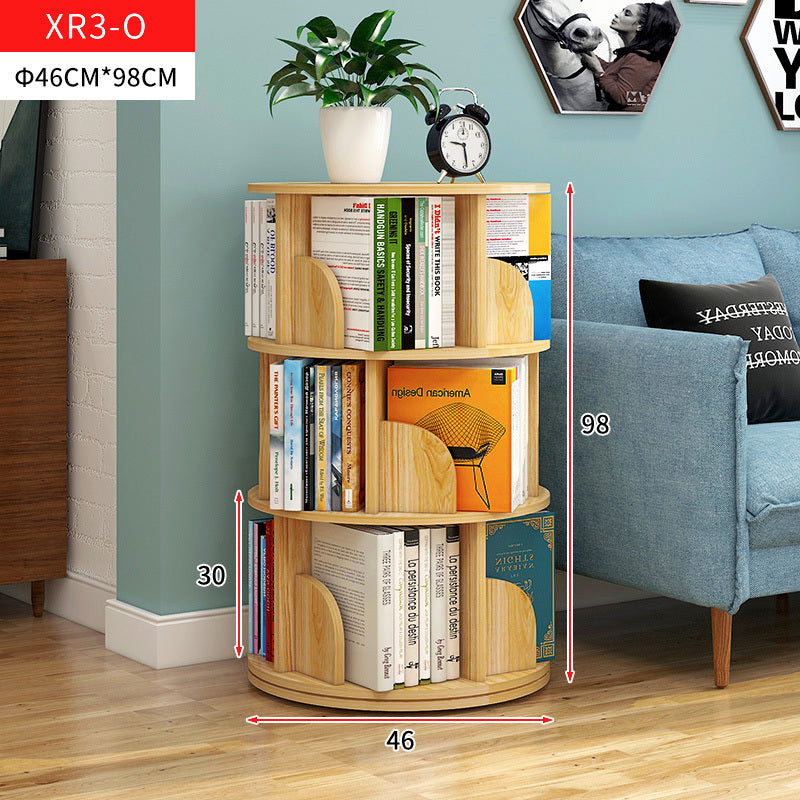 Sanctuary 360-degree Rotating 3 Tier Display Shelf Bookcase Organiser (Oak)