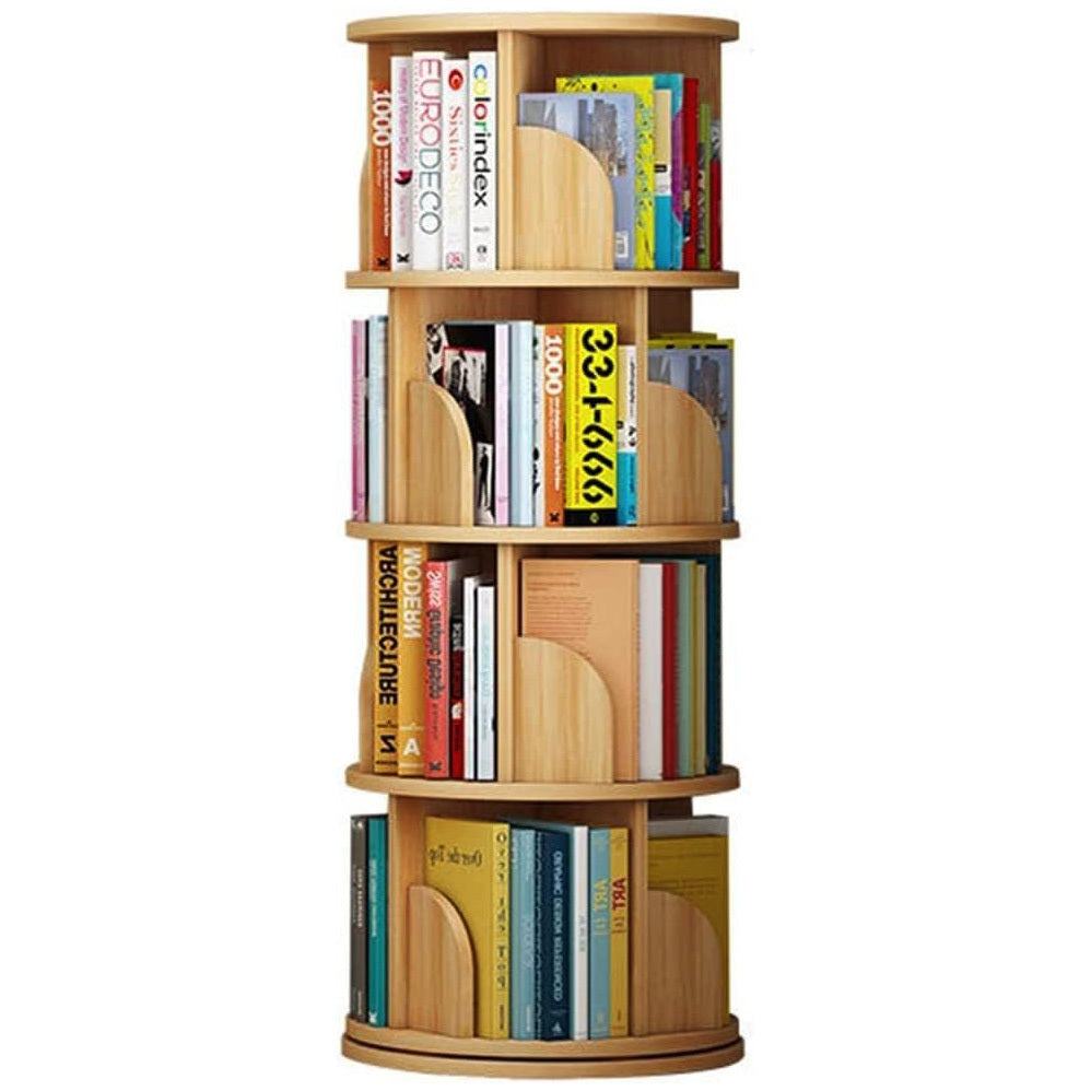 Sanctuary 360-degree Rotating 3 Tier Display Shelf Bookcase Organiser (Oak)