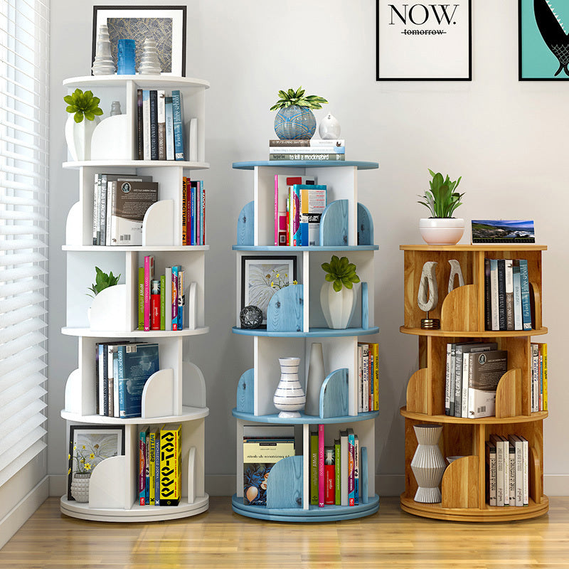 Sanctuary 360-degree Rotating 4 Tier Display Shelf Bookcase Organiser (Blue)