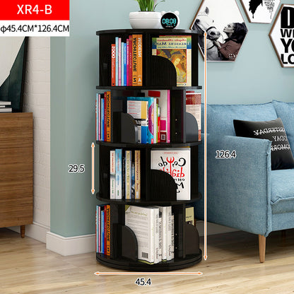 Sanctuary 360-degree Rotating 4 Tier Display Shelf Bookcase Organiser (Black)