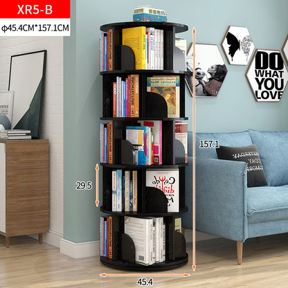 Sanctuary 360-degree Rotating 5 Tier Display Shelf Bookcase Organiser (Black)