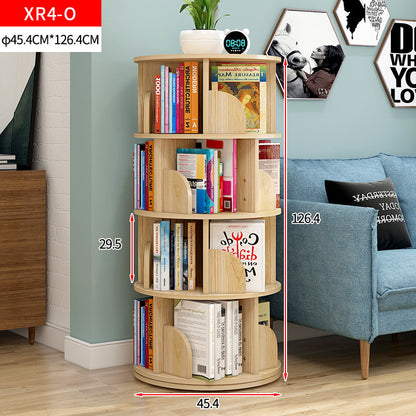 Sanctuary 360-degree Rotating 4 Tier Display Shelf Bookcase Organiser (Oak)