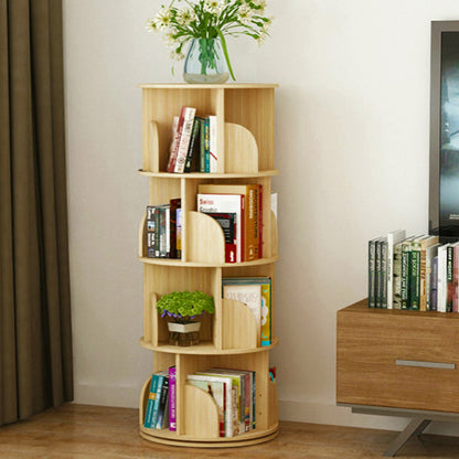 Sanctuary 360-degree Rotating 4 Tier Display Shelf Bookcase Organiser (Oak)