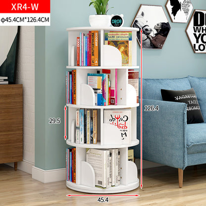 Sanctuary 360-degree Rotating 4 Tier Display Shelf Bookcase Organiser (White)