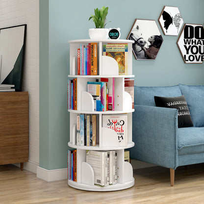 Sanctuary 360-degree Rotating 4 Tier Display Shelf Bookcase Organiser (White)