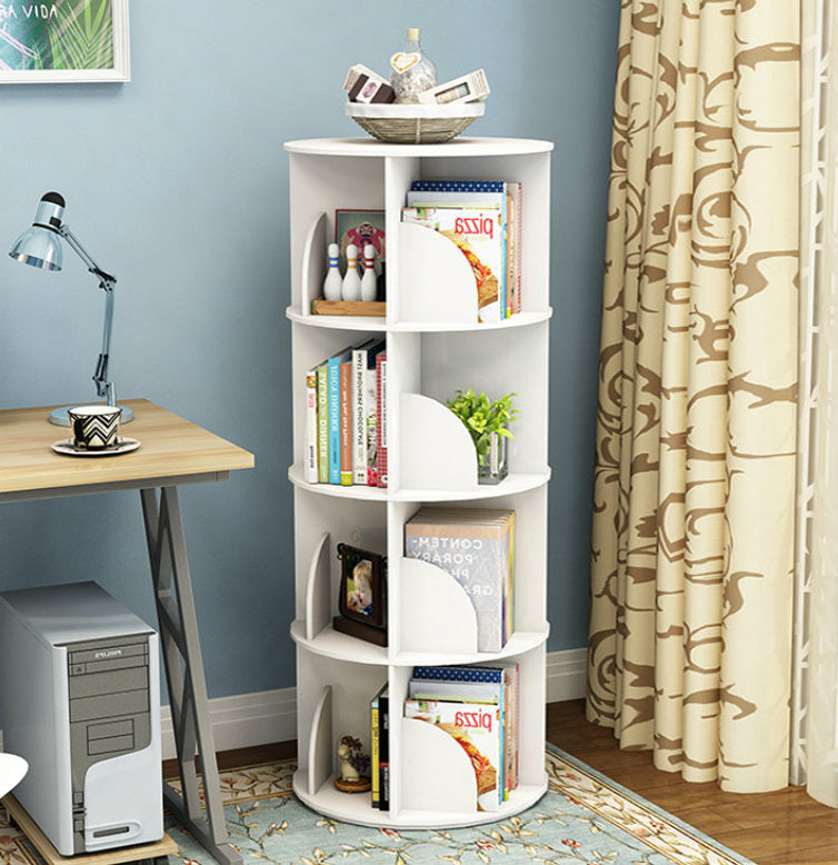 Sanctuary 360-degree Rotating 4 Tier Display Shelf Bookcase Organiser (White)