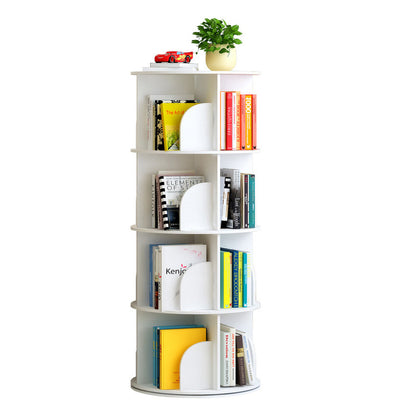 Sanctuary 360-degree Rotating 4 Tier Display Shelf Bookcase Organiser (White)