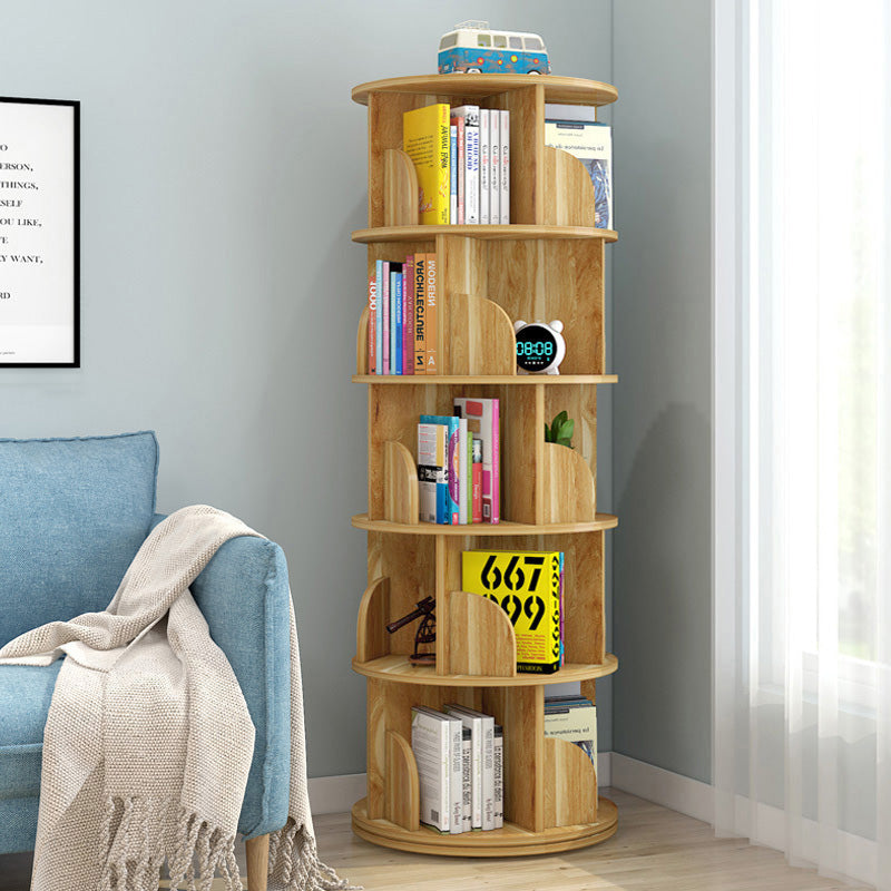 Sanctuary 360-degree Rotating 5 Tier Display Shelf Bookcase Organiser (Oak)