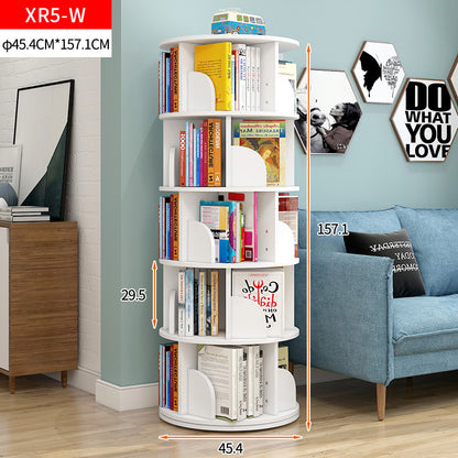 Sanctuary 360-degree Rotating 5 Tier Display Shelf Bookcase Organiser (White)