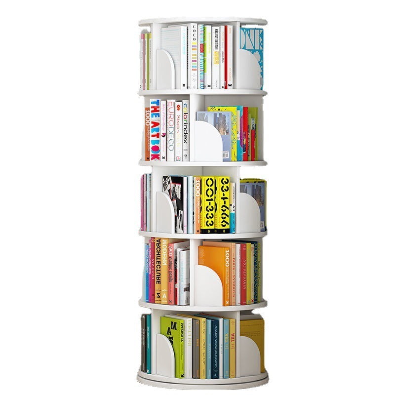 Sanctuary 360-degree Rotating 5 Tier Display Shelf Bookcase Organiser (White)