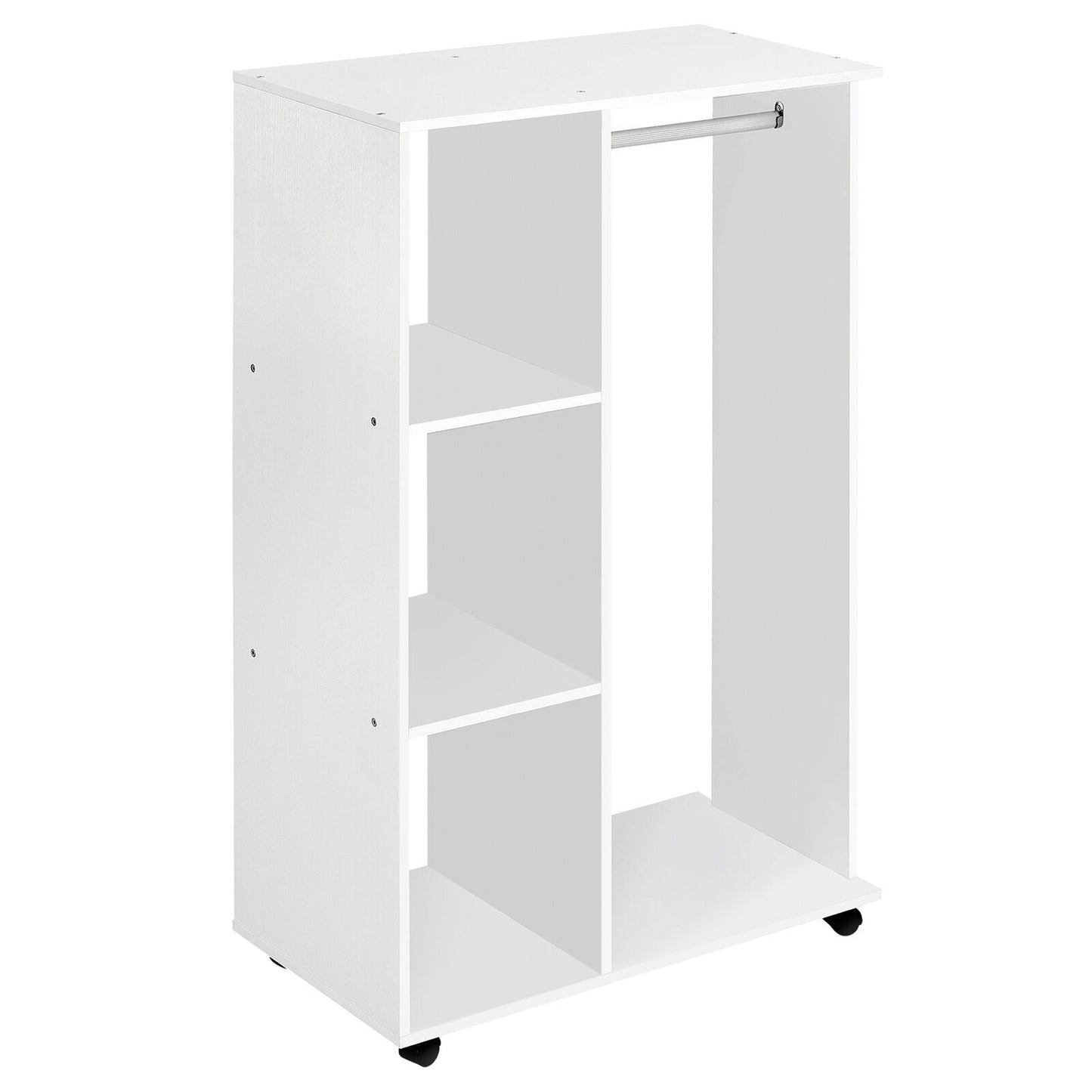 Varossa Wardrobe Shelf Closet Cupboard with Hanging Rack (White)