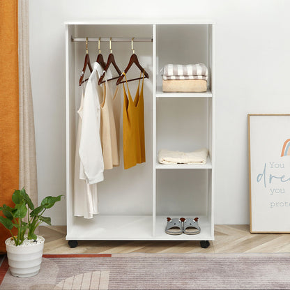 Varossa Wardrobe Shelf Closet Cupboard with Hanging Rack (White)