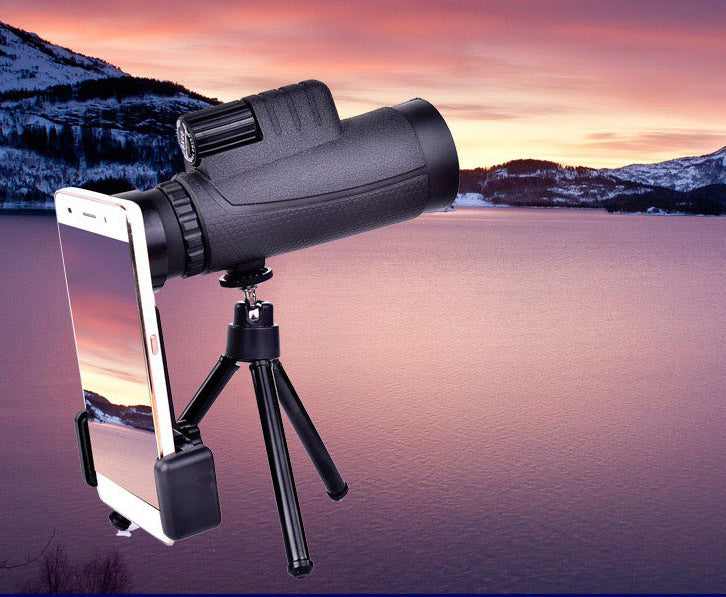 Portable Terrestrial Land Viewing Phone Monocular Telescope with Tripod