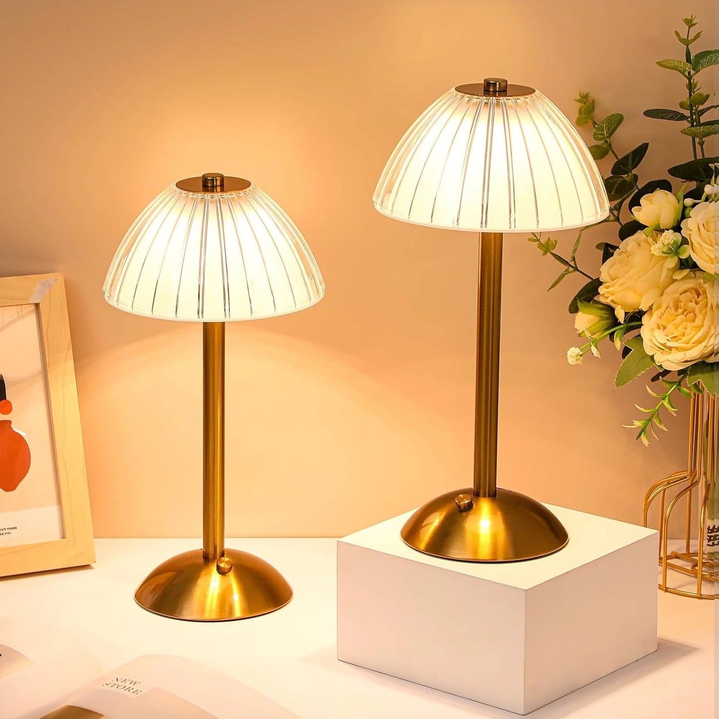Luxe Crystal Touch Sensor Table Lamp Rechargeable LED Cordless Dimmable Light