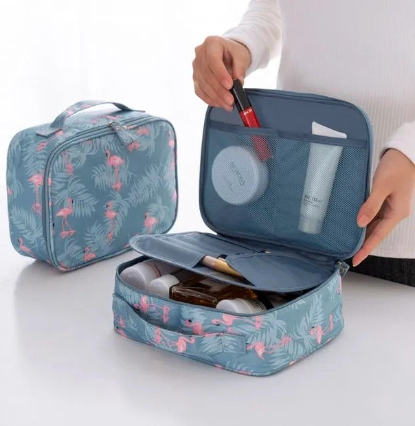 Flamingo Makeup Case Cosmetic Organizer Travel Toiletry Bag