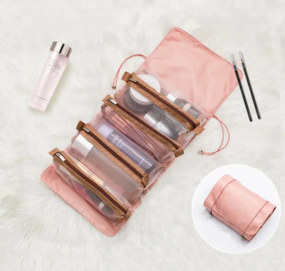 4 in 1 Makeup Pouch Set Cosmetic Organizer Folding Travel Case Toiletry Hanging Bag