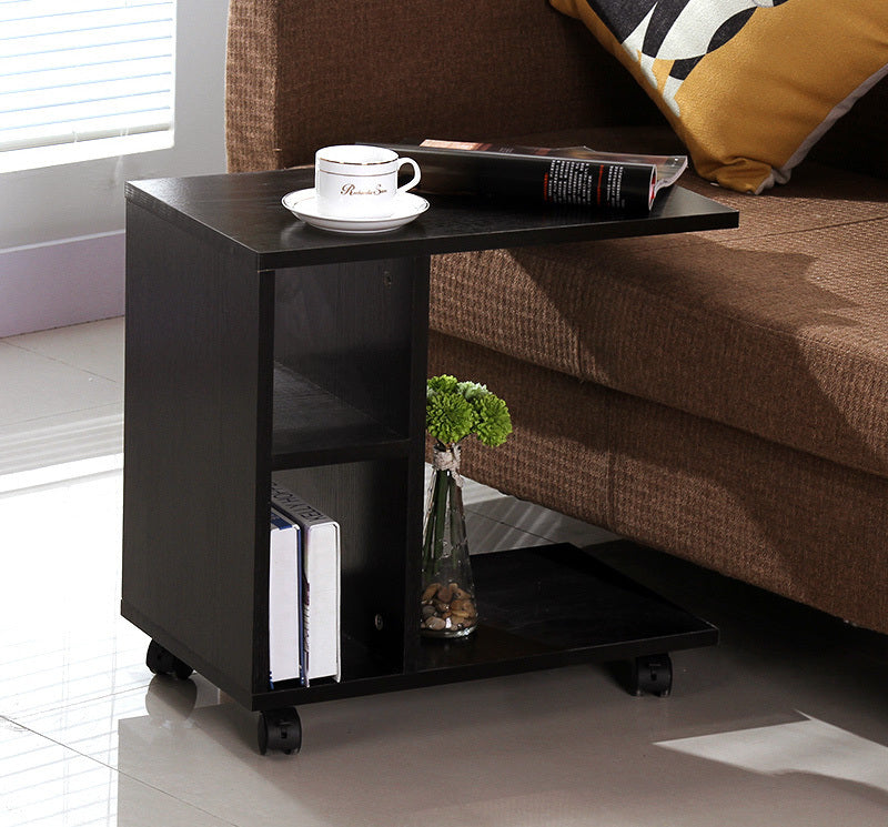 Varossa Side Table with Casters (Black Walnut)