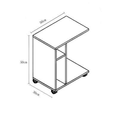 Varossa Side Table with Casters (Black Walnut)