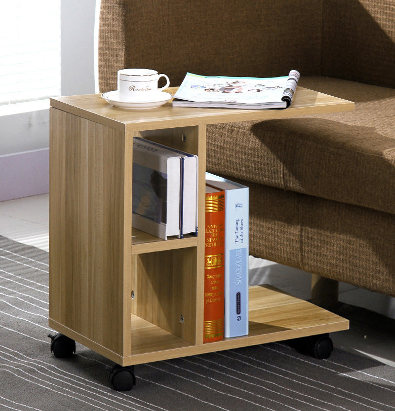 Varossa Side Table with Casters (Natural Oak)