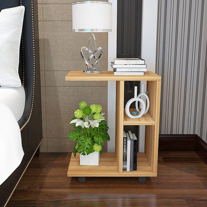 Varossa Side Table with Casters (Natural Oak)