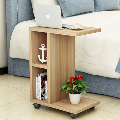 Varossa Side Table with Casters (Natural Oak)